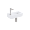 Fortifura Fuente fonteinset - 36x18.5x9cm - 1 kraangat - solid surface - fonteinkraan RVS geborsteld - mat wit SW1111570