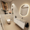 MONDIAZ TURE-DLUX 100cm toiletmeubel Talc. EDEN wastafel Ostra positie rechts. Zonder kraangat. SW1104690