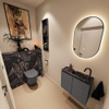 MONDIAZ TURE-DLUX 60cm toiletmeubel Dark Grey. EDEN wastafel Lava positie rechts. Met 1 kraangat. SW1103783