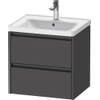 Duravit Ketho 2 Wastafelonderkast - 2 laden - 58.4x45.5x54.9cm - grepen antraciet - grafiet mat SW773015