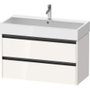 Duravit Ketho 2 wastafelonderbouwkast met 2 laden 98.4x46x54.9cm met grepen antraciet hoogglans wit SW771900