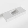 MONDIAZ LEX Opbouwwastafel - 70x30x12cm - 0 kraangaten - wasbak midden - Solid Surface Talc mat SW476330