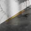 Brauer Douchegoot - 80x7.5cm - muurflens - tegelinlegrooster omkeerbaar - RVS - geborsteld goud SW771573