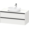Duravit Ketho 2 wastafelonderbouwkast incl. consoleplaat met 2 laden 120x55x56.8cm met handgrepen antraciet wit mat SW771799