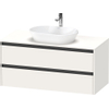 Duravit Ketho 2 wastafelonderbouwkast incl. consoleplaat met 2 laden 120x55x56.8cm met handgrepen antraciet wit supermat SW771904