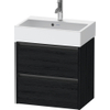 Duravit Ketho 2 Wastafelonderkast - 2 laden - 58.4x39x54.9cm - grepen antraciet - eiken zwart mat SW772859
