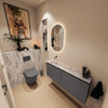 MONDIAZ TURE-DLUX 120cm toiletmeubel Dark Grey. EDEN wastafel Glace positie links. Zonder kraangat. SW1103257