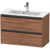 Duravit Ketho 2 wastafelonderbouwkast met 2 laden 81x39x54.9cm met grepen antraciet noten mat SW773096