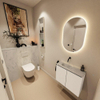 MONDIAZ TURE-DLUX 60cm toiletmeubel Talc. EDEN wastafel Opalo positie links. Zonder kraangat. SW1104144