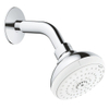 GROHE Tempesta 100 Hoofddouche - 10cm - 3 straalsoorten - wandmontage - chroom/wit SW108119