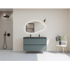 HR badmeubelen Infinity XXL 3D Badkamermeubelset - 120 cm - 1 keramische wasbak djazz mat zwart - 2 kraangaten - 2 lades - mat petrol SW863506