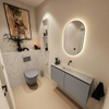 MONDIAZ TURE-DLUX Toiletmeubel - 100cm - Smoke - EDEN - wastafel Opalo - positie midden - Zonder kraangat SW1126215