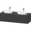 Duravit Ketho 2 wastafelonderbouwkast incl. consoleplaat met 2 laden voor dubbele waskommen 160x55x45.9cm met handgrepen antraciet grafiet supermat SW772949