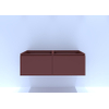 HR badmeubelen Matrix Wastafelonderkast - 120x44.8x40cm - 2 lades - greeploos met greeplijst - terra mat SW868252