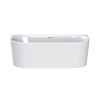 Plieger Kansas Halfvrijstaand bad - 155x80x60cm - met slotoverloop - met af- en overloopgarnituur - met poten - acryl - wit SW901418