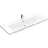 Villeroy & Boch Subway 3.0 meubelwastafel 130x47x17cm Rechthoek 1 kraangat met overloopgat Wit Alpin glans Ceramic+ SW702138