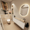 MONDIAZ TURE-DLUX 120cm toiletmeubel Talc. EDEN wastafel Frappe positie rechts. Met 1 kraangat. SW1102607