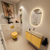 MONDIAZ TURE-DLUX 80cm toiletmeubel Ocher. EDEN wastafel Frappe positie midden. Zonder kraangat. SW1102868
