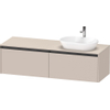 Duravit Ketho 2 wastafelonderbouwkast incl. consoleplaat met 2 laden voor waskom rechts 160x55x45.9cm met handgrepen antraciet taupe mat SW772252