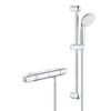 GROHE Grohtherm-1000 New comfortset met douchekraan thermostatisch HOH=12cm met New Tempesta glijstangcombinatie 60cm chroom/wit SW108043