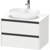 Duravit Ketho 2 wastafelonderbouwkast incl. consoleplaat met 2 laden 80x55x56.8cm met handgrepen antraciet wit mat SW772307