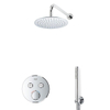 GROHE Grohtherm Regendoucheset Inbouw- hoofddouche 20 cm - 2 functies - handdouche staaf 1 stand - wandarm - chroom SW811909