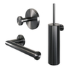 Brauer Gunmetal Edition Toilet Accessoireset - 3-delig - PVD - geborsteld gunmetal SW794584