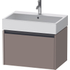 Duravit Ketho 2 wastafelonderbouwkast met 1 lade 68.4x46x44cm met greep antraciet basalt mat SW772206