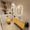 MONDIAZ TURE-DLUX 120cm toiletmeubel Ocher. EDEN wastafel Ostra positie midden. Met 1 kraangat. SW1104953