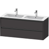 Duravit Ketho 2 wastafelonderbouwkast met 2 laden voor dubbele wastafel 128x48x55cm met grepen antraciet grafiet supermat SW772337