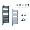 Sanicare Elektrische Design Radiator - 111.8 x 45 cm - 596 Watt - thermostaat chroom linksonder - inox look SW890929