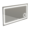 Thebalux spiegel model I 140x75 aluminium geïntegreerde lichtbaan rondom in spiegel voorzien van LED indirecte LED onderzijde Bluetooth touchschakeling spiegelverwarming verlichte vergrootspiegel en stopkontact SW716331