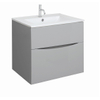 Crosswater Glide II Wastafelonderkast - 60x45x52cm - 2 lades - greeploos - Storm Grey SW876229