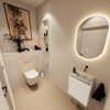 MONDIAZ TURE-DLUX 40cm toiletmeubel Talc. EDEN wastafel Ostra positie rechts. Zonder kraangat. SW1104631