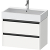 Duravit Ketho 2 wastafelonderbouwkast met 2 laden 78.4x46x54.9cm met grepen antraciet wit mat SW772913
