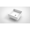 Arcqua Case waskom - 37x37cm - Vierkant - Cast marble Wit Mat SW767333