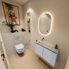 MONDIAZ TURE-DLUX 80cm toiletmeubel Clay. EDEN wastafel Opalo positie links. Zonder kraangat. SW1104262