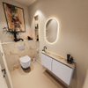 MONDIAZ TURE-DLUX 100cm toiletmeubel Cale. EDEN wastafel Frappe positie links. Met 1 kraangat. SW1102696