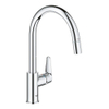 Grohe Start Curve Keukenkraan - 1-gats - hoge draaibare uittrekbare uitloop - voorsprong 21.5cm - gesloten greep - chroom SW924873
