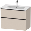 Duravit D-Neo wastafelonderkast 81x62.5x46.2cm 2 lades Taupe Mat SW641096