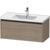 Duravit Ketho 2 wastafelonderbouwkast met 1 lade 98.4x45.5x44cm met greep antraciet eiken terra mat SW772372