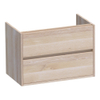 Saniclass Nexxt wastafelonderkast 80x46x55cm 2 softclose greeploze lades met 1 sifonuitsparing Hout White oak SW223360