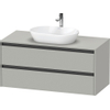 Duravit Ketho 2 wastafelonderbouwkast incl. consoleplaat met 2 laden 120x55x56.8cm met handgrepen antraciet betongrijs mat SW772196
