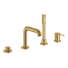 GROHE Essence New afbouwdeel voor 4-gats badrandcombinatie met omstel incl. baduitloop, handdouche en doucheslang 200cm brushed cool sunrise SW98805