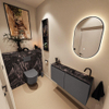 MONDIAZ TURE-DLUX 100cm toiletmeubel Dark Grey. EDEN wastafel Lava positie rechts. Met 1 kraangat. SW1103750