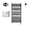 Sanicare HVW - Moda electrische WifiRadiator - 120x60cm - mat zwart met thermostaat chroom - rechtsonder SW1185683