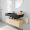 MONDIAZ ALAN 100cm - onderkast - washed oak - 1 lade - vrijhangende wastafel - wasbak links - 1 kraangat - urban SW408475