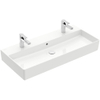 Villeroy & Boch Memento 2.0 wastafel onderzijde geslepen 100x47cm met overloop 2 kraangaten ceramic+ wit SW336053