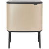 Brabantia Bo Touch Bin Afvalemmer - 3x11 liter - 3 kunststof binnenemmers - metallic gold SW1117524