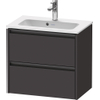 Duravit Ketho 2 wastafelonderbouwkast met 2 laden 61x39x54.9cm met grepen antraciet grafiet supermat SW773103